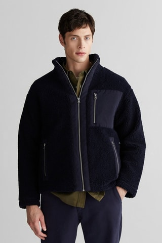 Chaqueta relaxed de lana - Azul marino