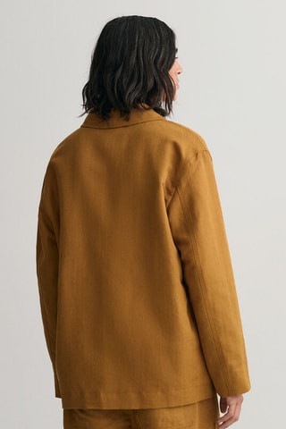 Chaqueta relaxed de lino - Camel