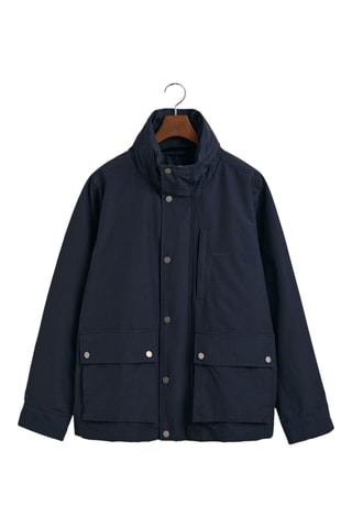 Chaqueta regular fit con capucha - Azul marino