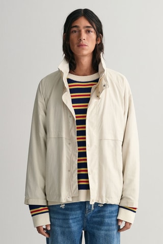 Chaqueta relaxed con capucha - Beige