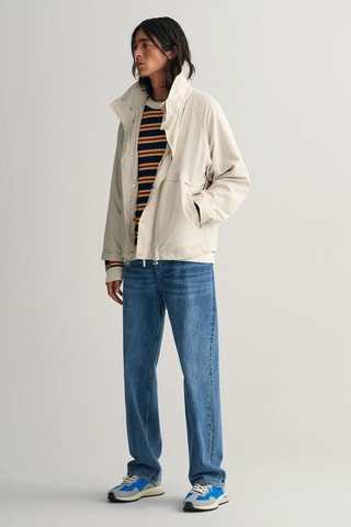 Chaqueta relaxed con capucha - Beige