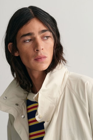 Chaqueta relaxed con capucha - Beige