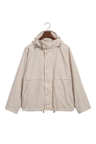 Chaqueta relaxed con capucha - Beige