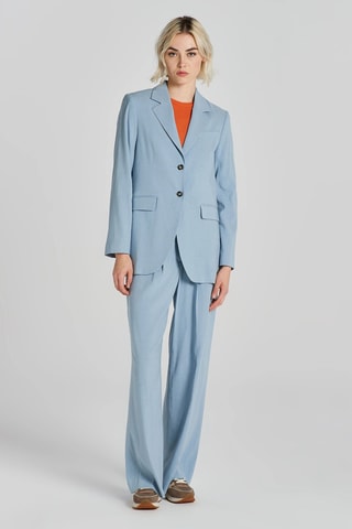Chaqueta de traje regular fit de lino - Azul claro