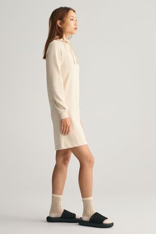 Vestido sudadera con capucha - Beige