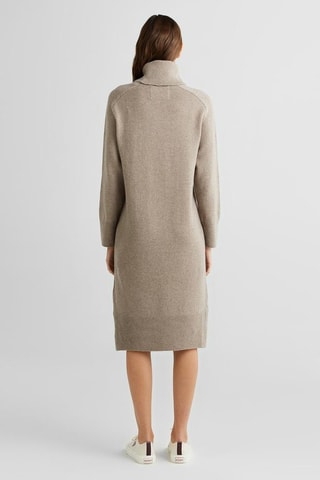 Vestido jersey de lana y cachemir - Topo jaspeado
