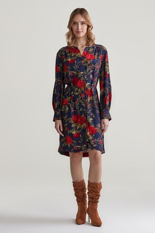 Vestido camisero relaxed - Azul marino