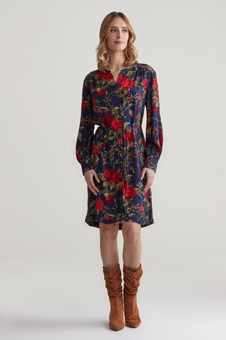 Vestido camisero relaxed - Azul marino