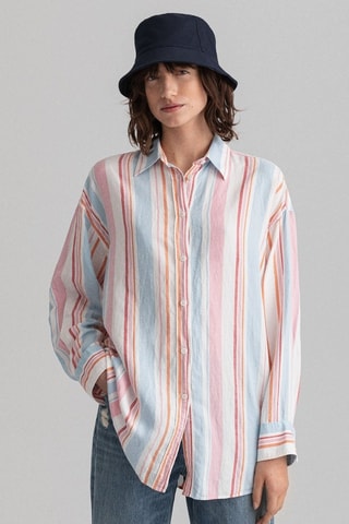 Camisa de lino - Rosa y blanco