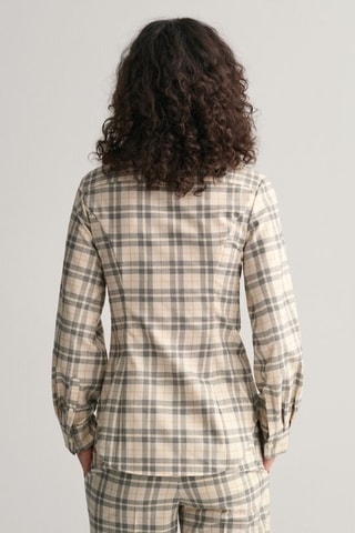 Camisa slim fit de lana - Beige