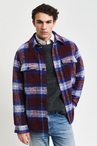 Sobrecamisa regular fit - Azul y burdeos