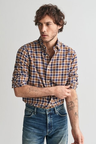 Camisa regular fit - Marrón