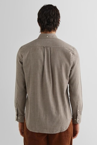 Camisa regular fit - Beige y marrón