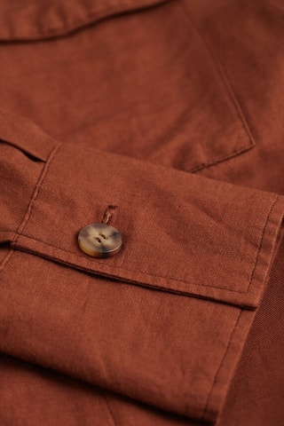 Sobrecamisa relaxed de lino - Marrón