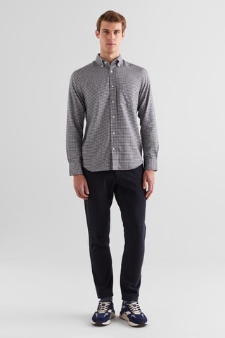 Camisa regular fit - Gris claro y antracita