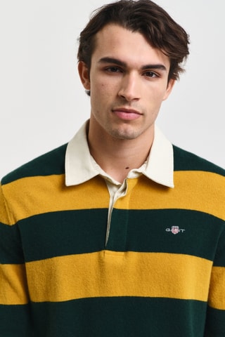 Polo regular fit de lana - Amarillo y negro