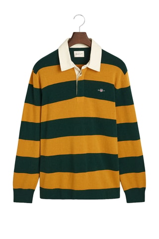 Polo regular fit de lana - Amarillo y negro