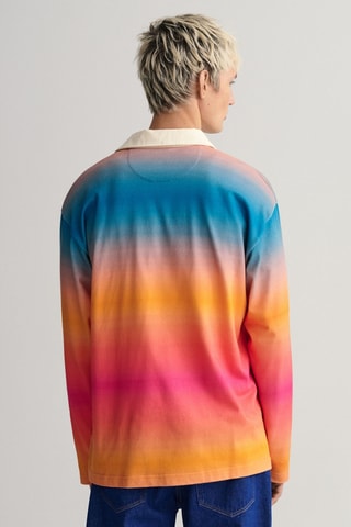 Polo relaxed dip-dye - Azul pato y naranja