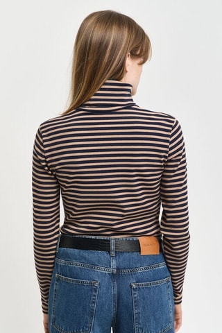 Jersey fino slim fit - Beige y azul