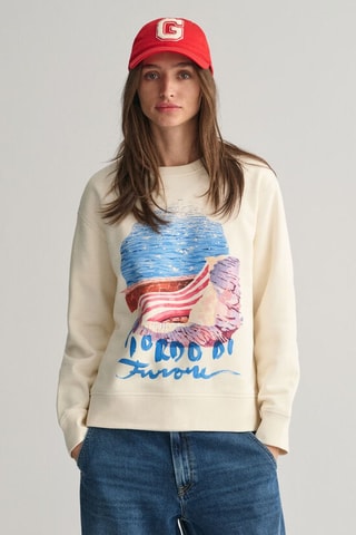 Sudadera relaxed - Crema