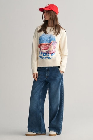 Sudadera relaxed - Crema