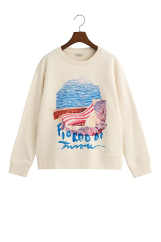 Sudadera relaxed - Crema