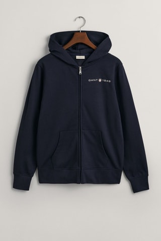 Sudadera con capucha - Azul marino y blanco