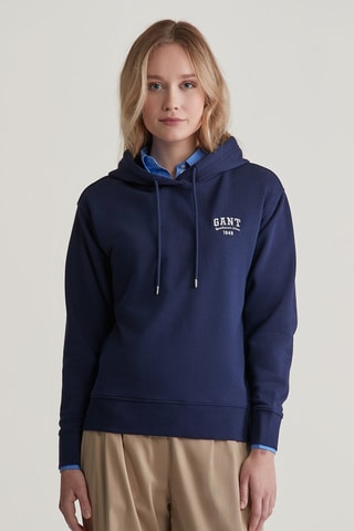 Sudadera relaxed con capucha - Azul marino