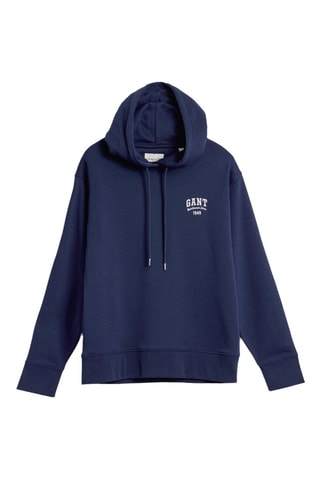 Sudadera relaxed con capucha - Azul marino