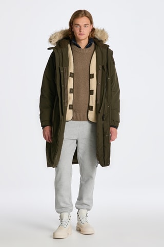 Parka y chaleco oversize - Caqui y beige