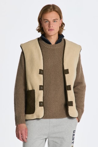 Parka y chaleco oversize - Caqui y beige