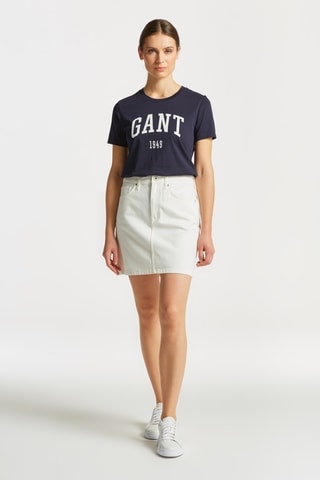 Falda recta vaquera - Blanco