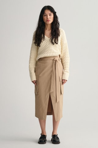 Falda midi - Beige