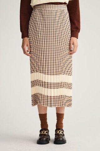 Falda plisada de talle alto - Beige