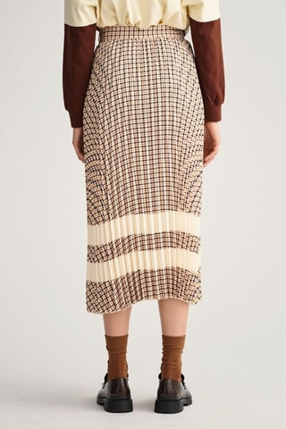 Falda plisada de talle alto - Beige