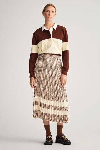 Falda plisada de talle alto - Beige