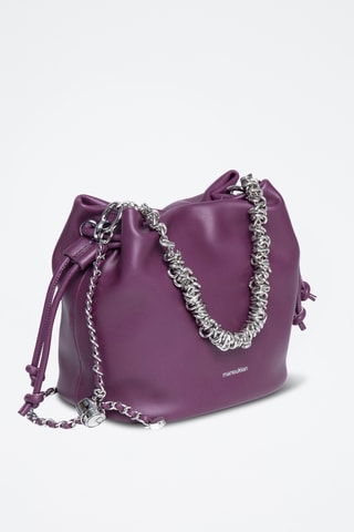 Sac seau en croûte de cuir Maguy - Violet