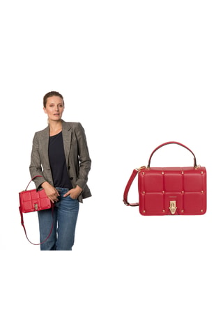 Sac bandoulière en cuir Peline - Rouge