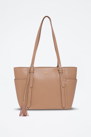 Sac porté épaule en cuir Carambole - Beige