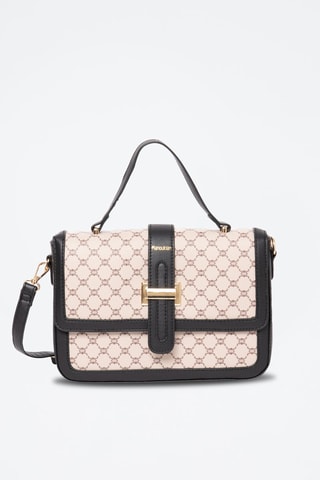 Sac bandoulière Paola H - Noir et taupe - Noir