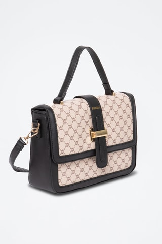 Sac bandoulière Paola H - Noir et taupe - Noir