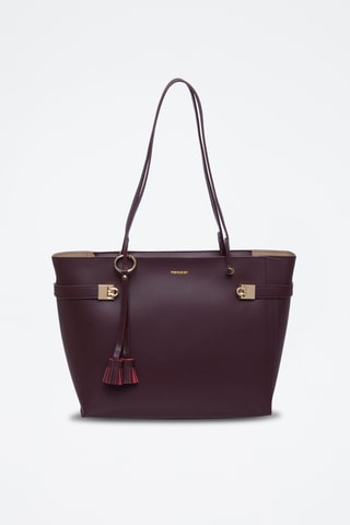 Cabas en cuir Jasmine - Bordeaux