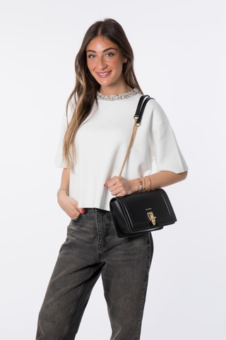 Sac porté épaule en cuir Ross - Noir