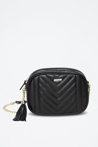 Sac bandoulière en croûte de cuir Arion - Noir
