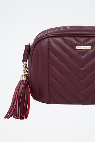 Sac bandoulière en croûte de cuir Arion - Bordeaux