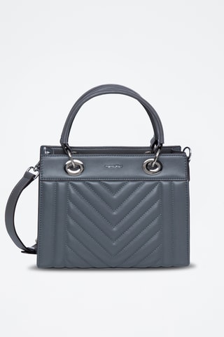 Sac à main en cuir Paoline - Gris foncé