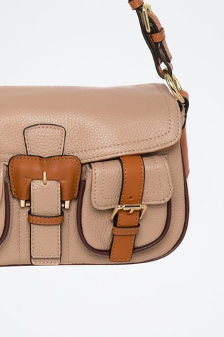 Sac bandoulière en cuir Alive - Taupe