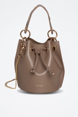 Sac seau en cuir Eden - Taupe