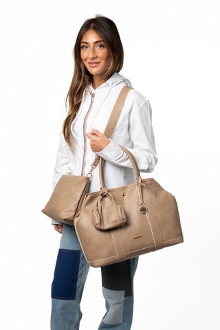 Handtas en Clutch Never - Taupe