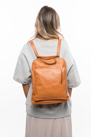 Sac à dos en cuir Lilymac - Marron